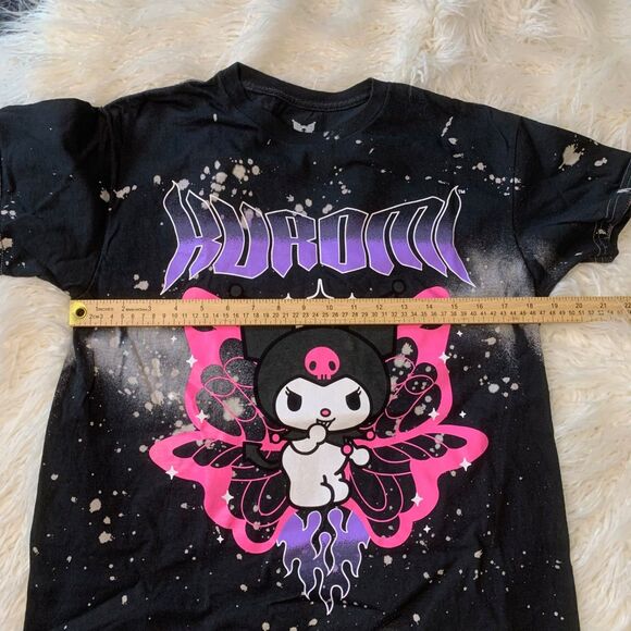 NEW Sanrio Kuromi Graphic Tee Bleach Distressed Graphic T-shirt M Medium - Picture 5 of 5